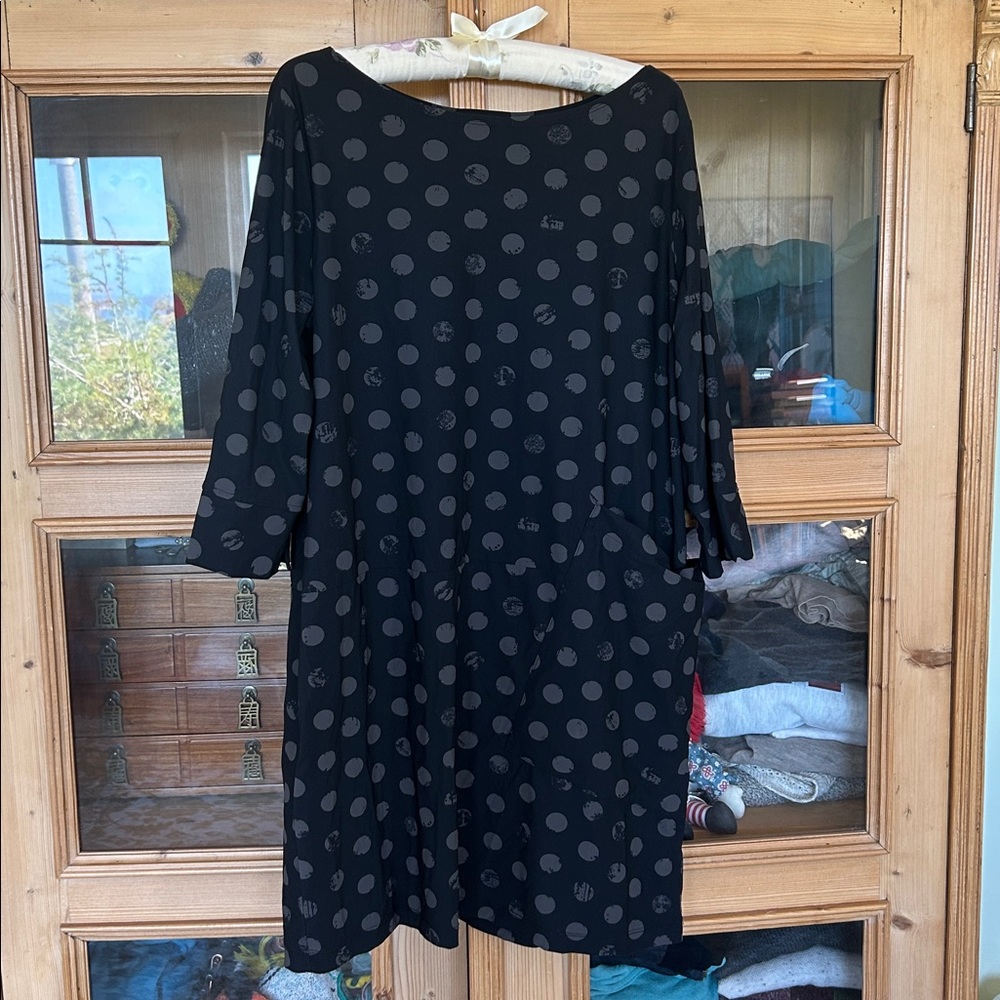 Porto SF Black/Grey Polka Dot Dress